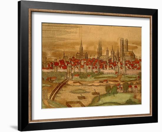 Map of City of Munich from Civitates Orbis Terrarum-null-Framed Giclee Print