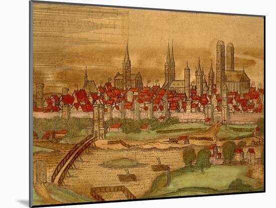 Map of City of Munich from Civitates Orbis Terrarum-null-Mounted Giclee Print