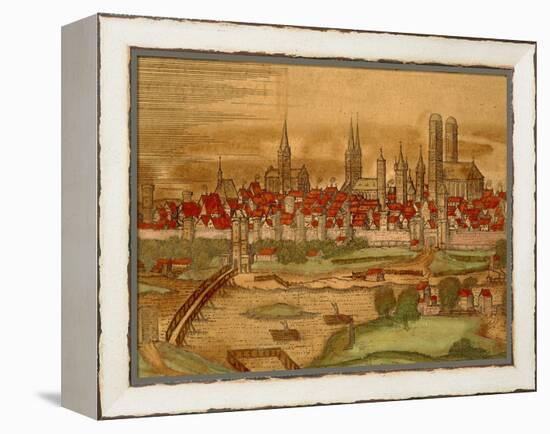 Map of City of Munich from Civitates Orbis Terrarum-null-Framed Premier Image Canvas