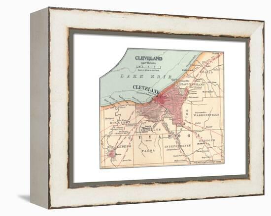 Map of Cleveland (C. 1900), from the 10th Edition of Encyclopaedia Britannica, Maps-Encyclopaedia Britannica-Framed Premier Image Canvas