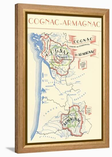 Map of Cognac-Armagnac Region-null-Framed Stretched Canvas