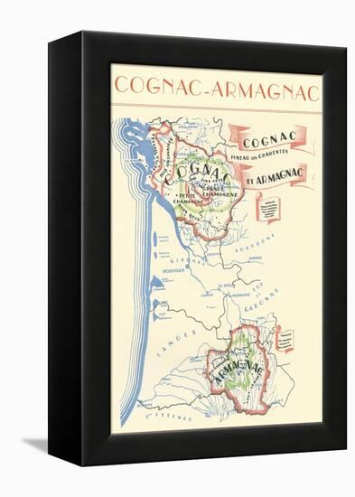 Map of Cognac-Armagnac Region-null-Framed Stretched Canvas