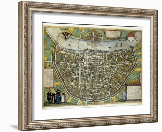 Map of Cologne-Abraham Ortelius-Framed Art Print