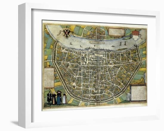 Map of Cologne-Abraham Ortelius-Framed Art Print