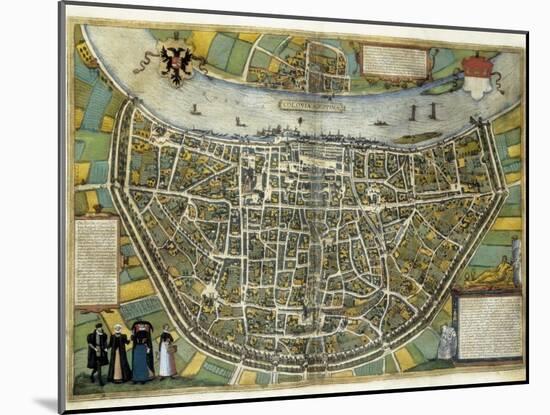 Map of Cologne-Abraham Ortelius-Mounted Art Print