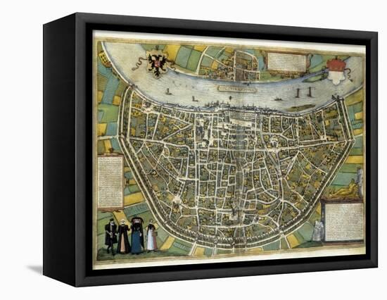 Map of Cologne-Abraham Ortelius-Framed Stretched Canvas