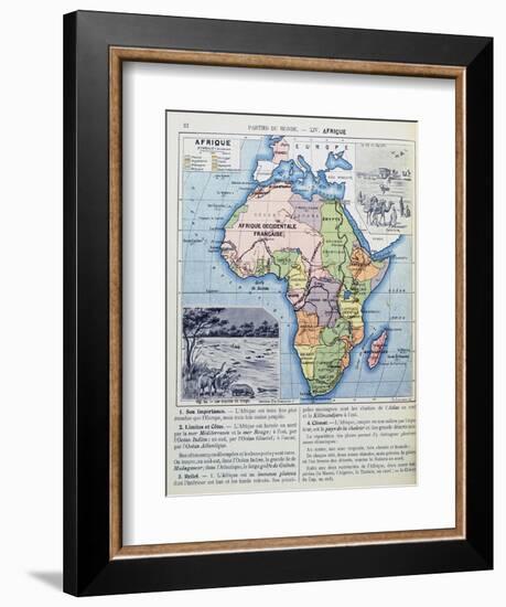 Map of Colonial Africa, from a School Book, Published in 1911-Charles Lacoste-Framed Giclee Print