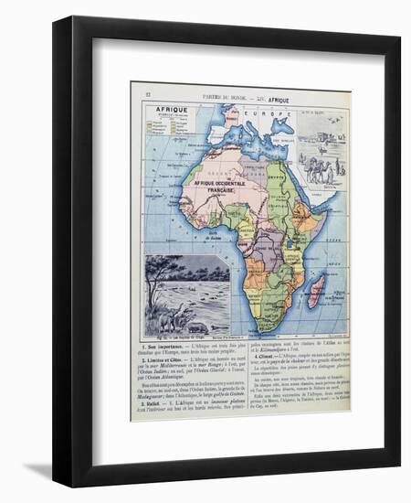 Map of Colonial Africa, from a School Book, Published in 1911-Charles Lacoste-Framed Giclee Print