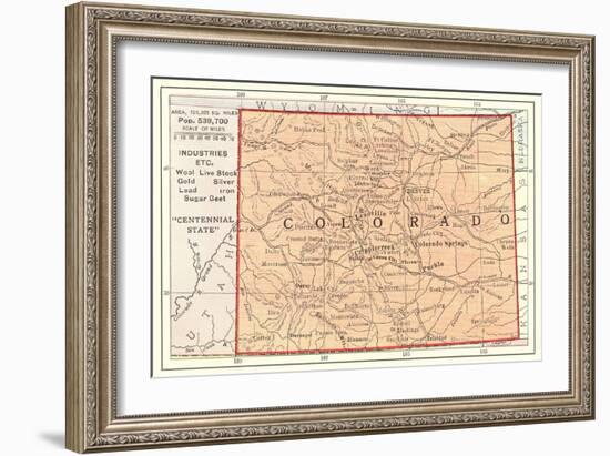 Map of Colorado-null-Framed Art Print