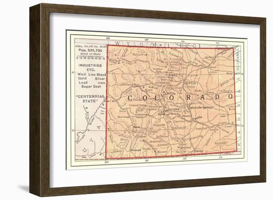 Map of Colorado-null-Framed Art Print
