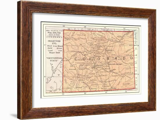 Map of Colorado-null-Framed Art Print