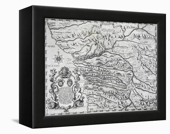 Map of Congo, from Report of Kingdome of Congo, Region of Africa-Filippo Pigafetta-Framed Premier Image Canvas