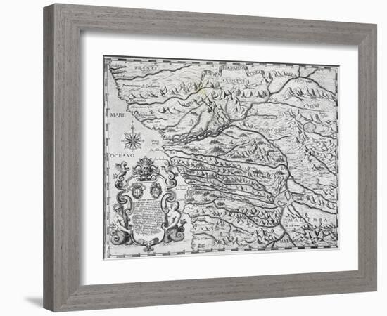 Map of Congo, from Report of Kingdome of Congo, Region of Africa-Filippo Pigafetta-Framed Giclee Print