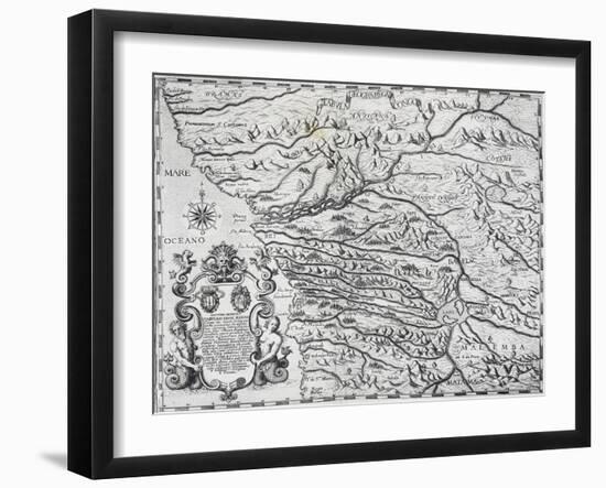 Map of Congo, from Report of Kingdome of Congo, Region of Africa-Filippo Pigafetta-Framed Giclee Print