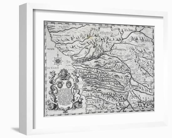 Map of Congo, from Report of Kingdome of Congo, Region of Africa-Filippo Pigafetta-Framed Giclee Print