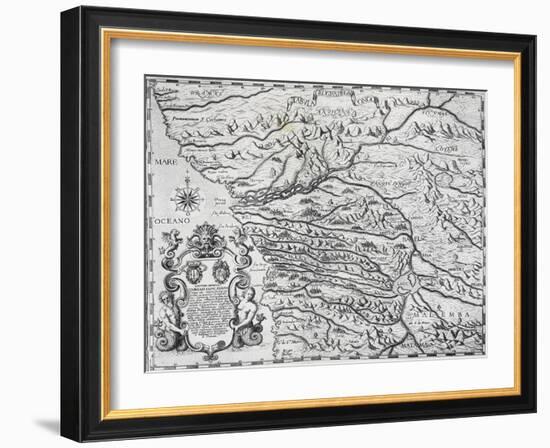 Map of Congo, from Report of Kingdome of Congo, Region of Africa-Filippo Pigafetta-Framed Giclee Print