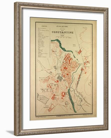 Map of Constantine, France-null-Framed Giclee Print