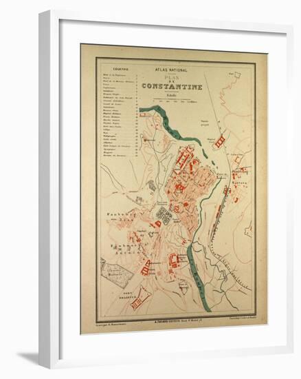 Map of Constantine, France-null-Framed Giclee Print