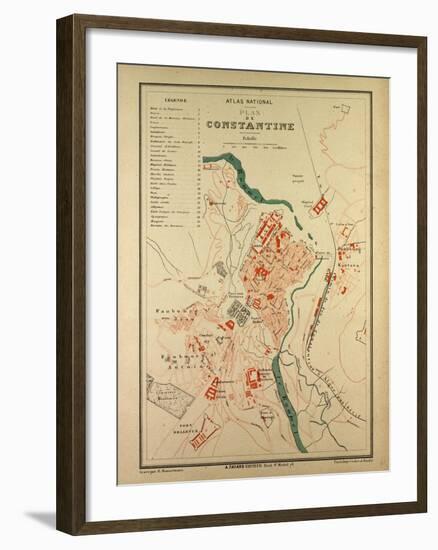 Map of Constantine, France-null-Framed Giclee Print