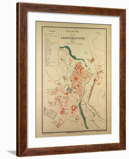 Map of Constantine, France-null-Framed Giclee Print