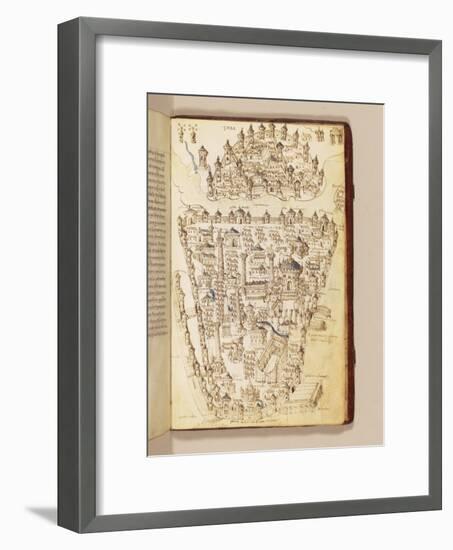 Map of Constantinople, Illustration from the 'Liber Insularum Archipelagi'-Cristoforo Buondelmonti-Framed Giclee Print