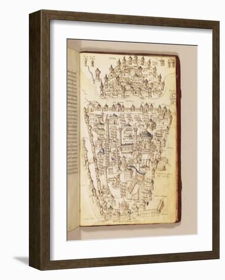 Map of Constantinople, Illustration from the 'Liber Insularum Archipelagi'-Cristoforo Buondelmonti-Framed Giclee Print