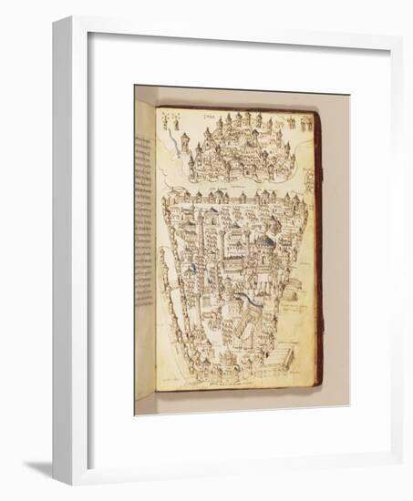 Map of Constantinople, Illustration from the 'Liber Insularum Archipelagi'-Cristoforo Buondelmonti-Framed Giclee Print