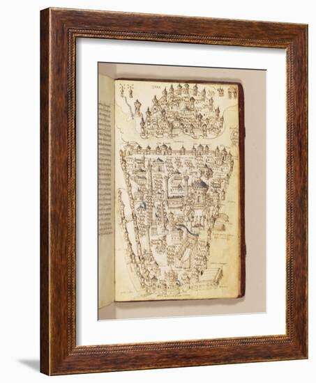 Map of Constantinople, Illustration from the 'Liber Insularum Archipelagi'-Cristoforo Buondelmonti-Framed Giclee Print