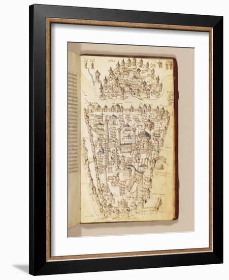 Map of Constantinople, Illustration from the 'Liber Insularum Archipelagi'-Cristoforo Buondelmonti-Framed Giclee Print