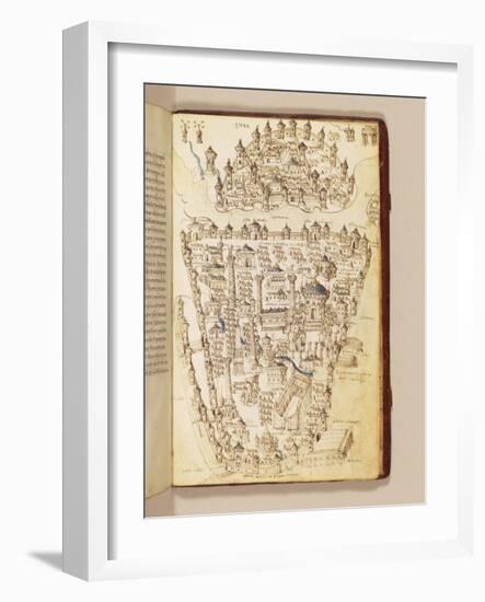 Map of Constantinople, Illustration from the 'Liber Insularum Archipelagi'-Cristoforo Buondelmonti-Framed Giclee Print