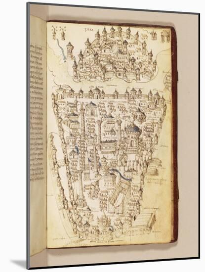 Map of Constantinople, Illustration from the 'Liber Insularum Archipelagi'-Cristoforo Buondelmonti-Mounted Giclee Print