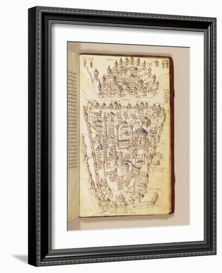 Map of Constantinople, Illustration from the 'Liber Insularum Archipelagi'-Cristoforo Buondelmonti-Framed Giclee Print