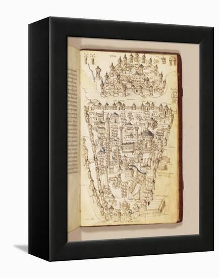 Map of Constantinople, Illustration from the 'Liber Insularum Archipelagi'-Cristoforo Buondelmonti-Framed Premier Image Canvas