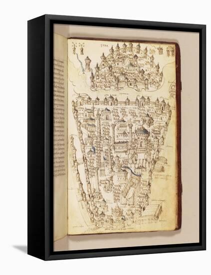 Map of Constantinople, Illustration from the 'Liber Insularum Archipelagi'-Cristoforo Buondelmonti-Framed Premier Image Canvas
