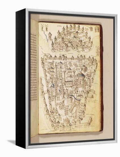 Map of Constantinople, Illustration from the 'Liber Insularum Archipelagi'-Cristoforo Buondelmonti-Framed Premier Image Canvas