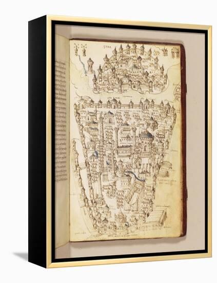 Map of Constantinople, Illustration from the 'Liber Insularum Archipelagi'-Cristoforo Buondelmonti-Framed Premier Image Canvas