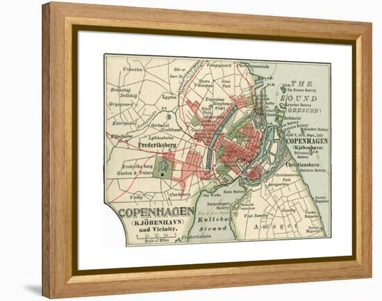 Map of Copenhagen (C. 1900), Maps-Encyclopaedia Britannica-Framed Premier Image Canvas