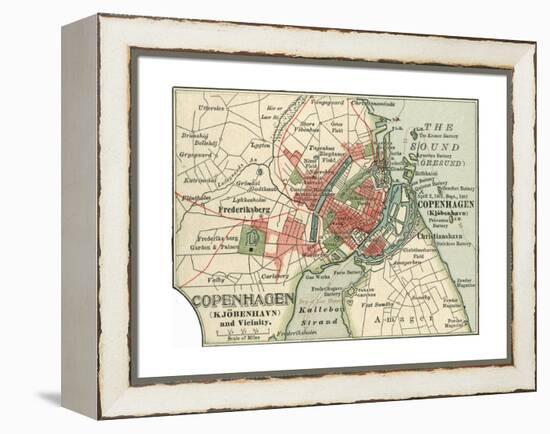 Map of Copenhagen (C. 1900), Maps-Encyclopaedia Britannica-Framed Premier Image Canvas