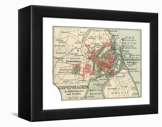 Map of Copenhagen (C. 1900), Maps-Encyclopaedia Britannica-Framed Premier Image Canvas