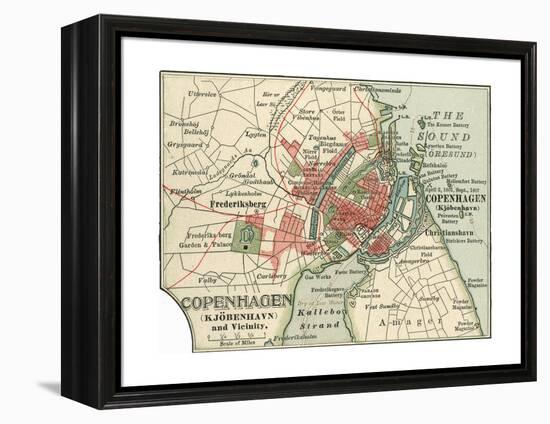 Map of Copenhagen (C. 1900), Maps-Encyclopaedia Britannica-Framed Premier Image Canvas