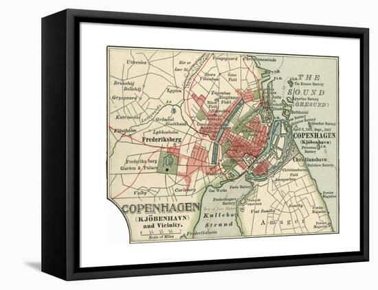 Map of Copenhagen (C. 1900), Maps-Encyclopaedia Britannica-Framed Premier Image Canvas