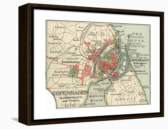 Map of Copenhagen (C. 1900), Maps-Encyclopaedia Britannica-Framed Premier Image Canvas