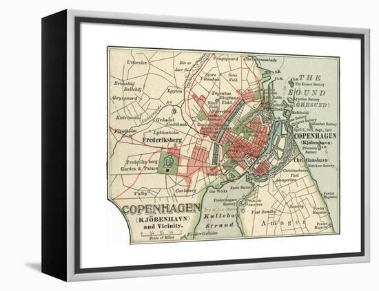 Map of Copenhagen (C. 1900), Maps-Encyclopaedia Britannica-Framed Premier Image Canvas