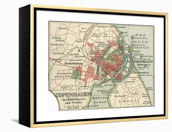 Map of Copenhagen (C. 1900), Maps-Encyclopaedia Britannica-Framed Premier Image Canvas