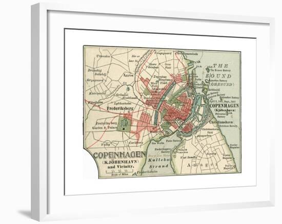 Map of Copenhagen (C. 1900), Maps-Encyclopaedia Britannica-Framed Giclee Print