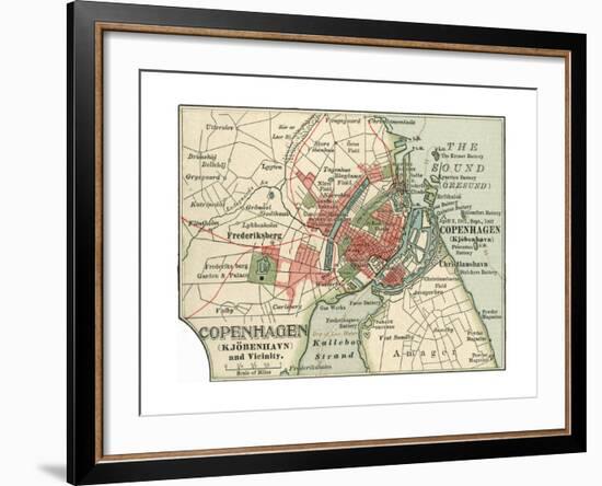 Map of Copenhagen (C. 1900), Maps-Encyclopaedia Britannica-Framed Giclee Print