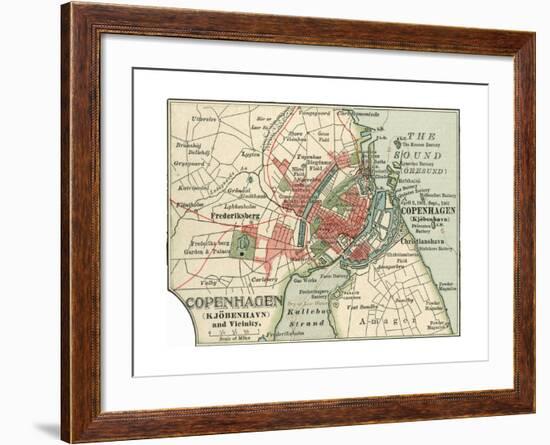 Map of Copenhagen (C. 1900), Maps-Encyclopaedia Britannica-Framed Giclee Print