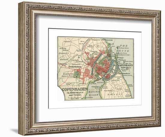 Map of Copenhagen (C. 1900), Maps-Encyclopaedia Britannica-Framed Giclee Print