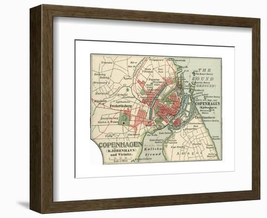 Map of Copenhagen (C. 1900), Maps-Encyclopaedia Britannica-Framed Giclee Print