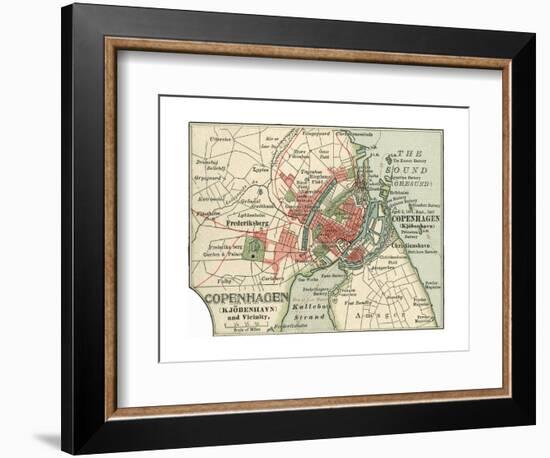 Map of Copenhagen (C. 1900), Maps-Encyclopaedia Britannica-Framed Giclee Print